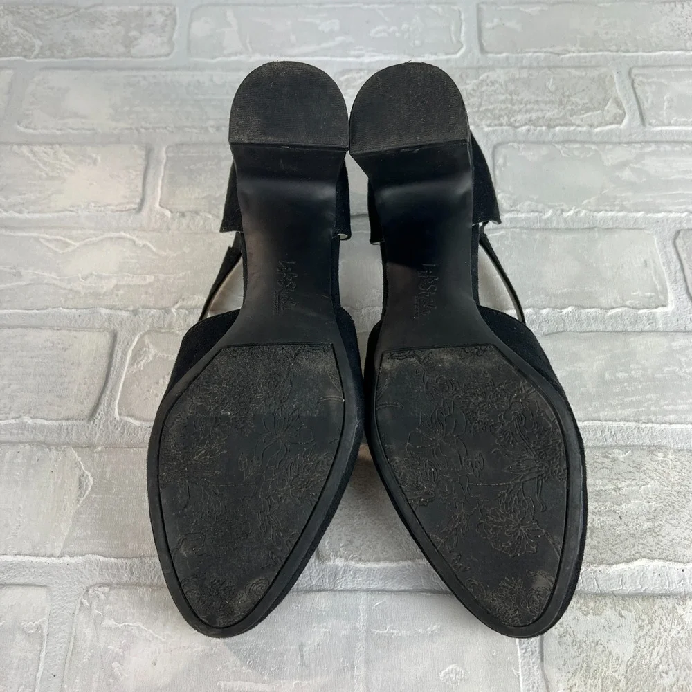 LifeStride Heels Pumps Womens 8.5‎ Tracy Black Suede Strappy Block Heel Classy